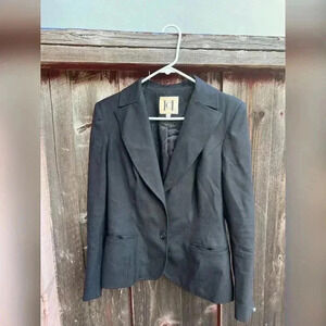 Carolina Herrera Black Silk Wool Blazer